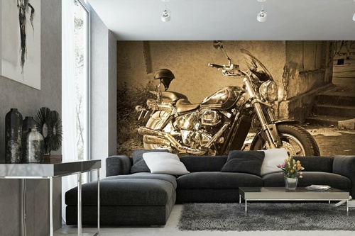 Vlies Fototapete - Vintage Motorrad 375 x 250 cm